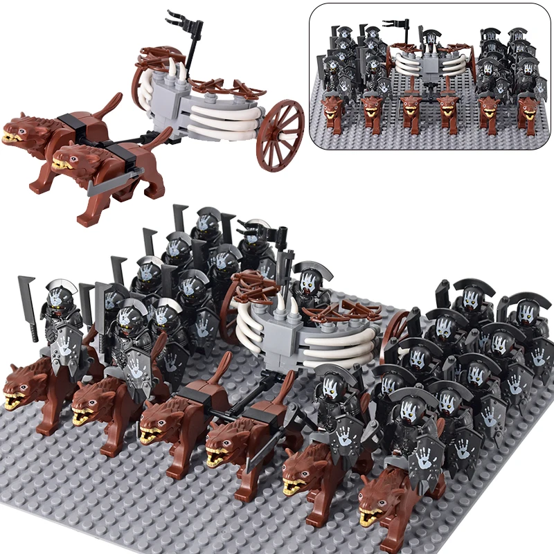 Movie Series Orc Uruk-hai Army Chariot Legion lotr Action Figures Bricks Doll Assemble Building Blocks MOC DIY Toys for kid gift