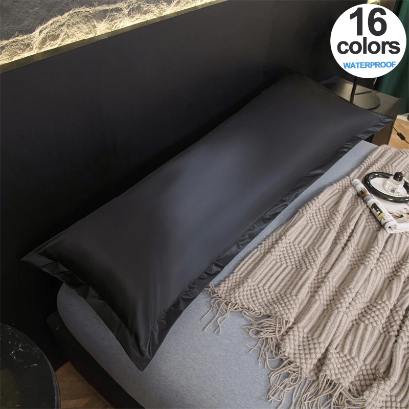 Solid Color Waterproof Satin Pillowcase Pillow Sham (No Pillow Core) - Ultra-Soft & Cool, Pillow Protectors - Easy Care