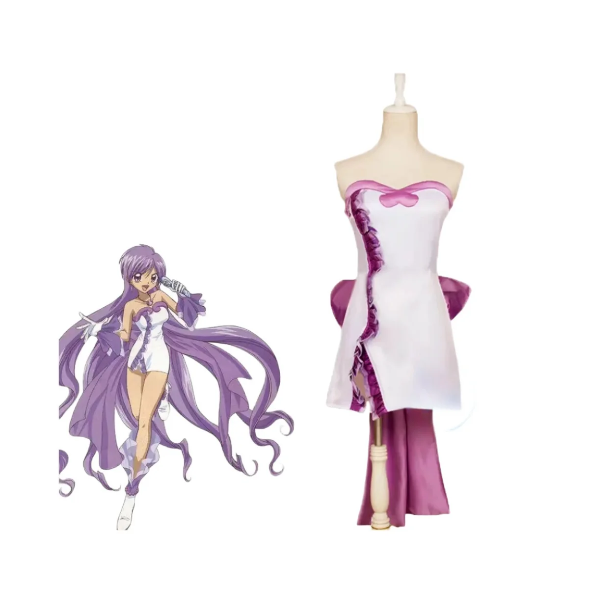 Anime Mermaid Melody Pichi Pichi Pitch Caren Noel Dress Cosplay Costume With Gloves Custom Halloween Cos Clothes Gifts