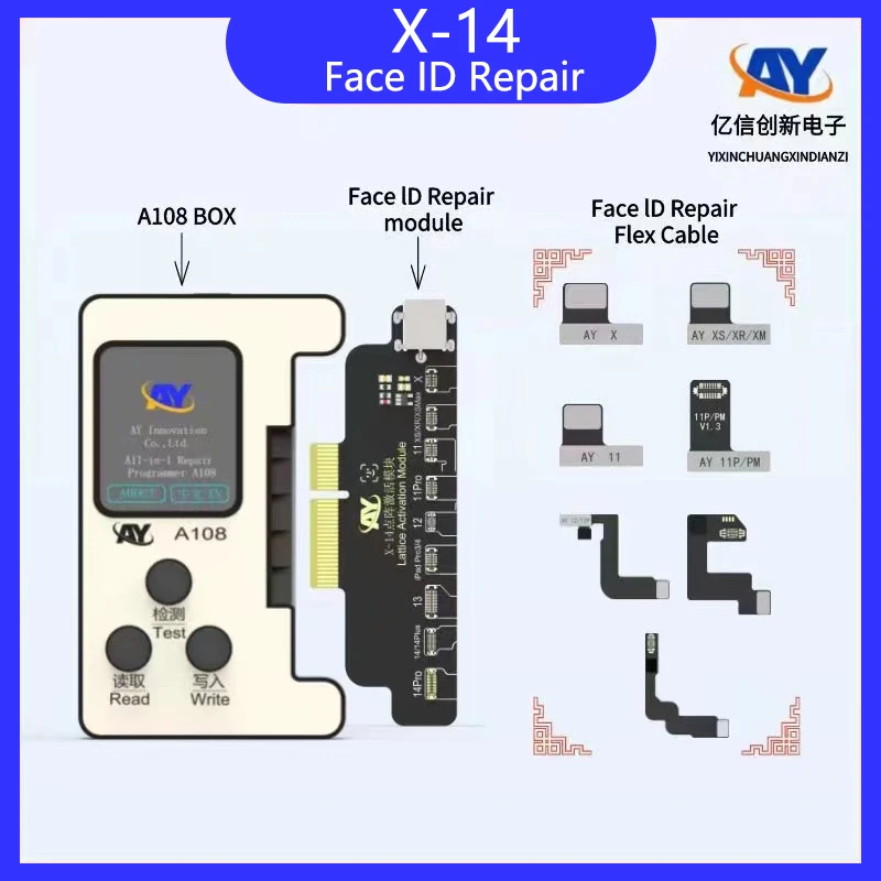 AY A108 Dot Matrix Tag-on Flex Cable Programmer For iPhone X-14 Dot Projector Repair Face ID Data Read Write Replacement Cable