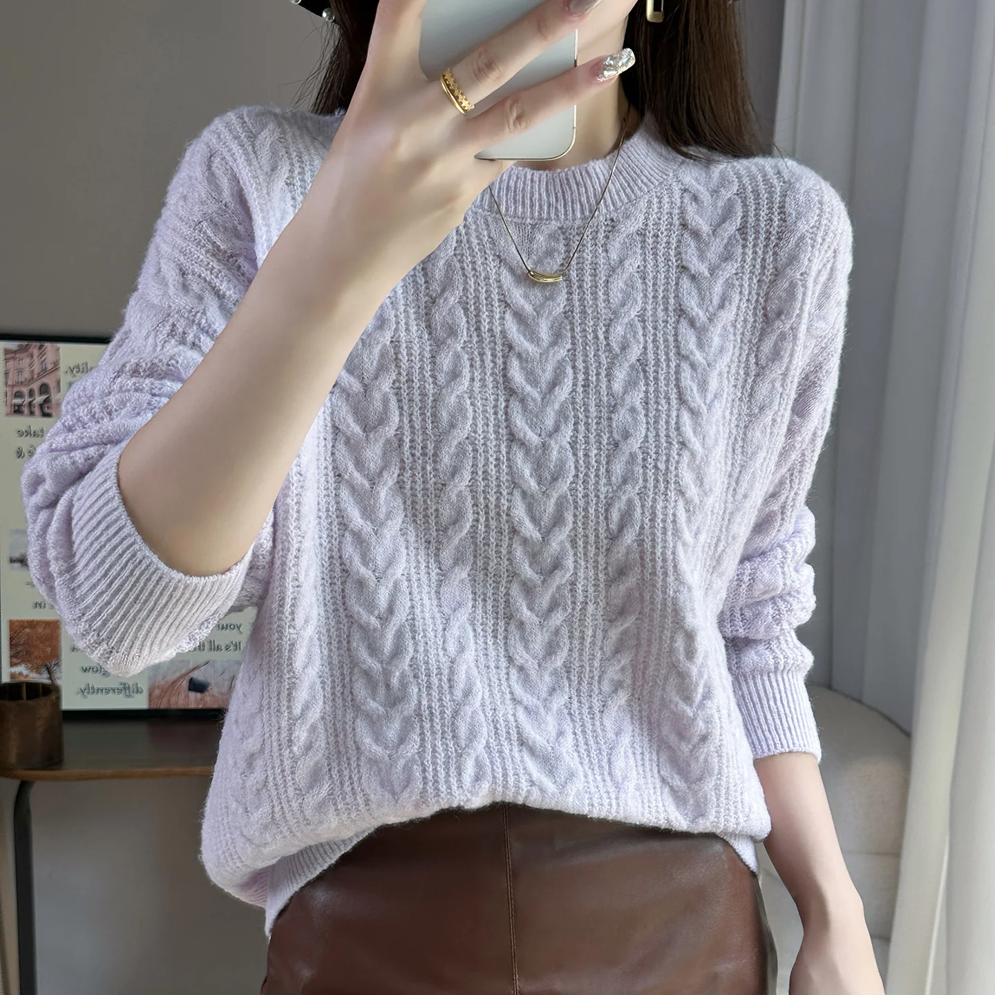 

Осень-зима женские вязаные свитера с длинными рукавами женские свободные шерстяные свитера с круглым вырезом повседневный легкий мягкий пуловер