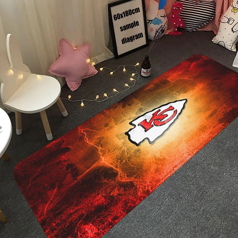 House Entrance Doormat Fan Kansas Carpet City C-Chiefs Living Room Rugs Foot Carpets Floor Mats Non-slip Hallway Mat Home Decor