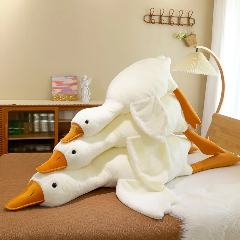 190cm Cute Big White Goose Pillow Decoration Stuffed Toy Big Goose Doll Sleeping In Bed Christmas Gift Girl Plush Stuffed Toys