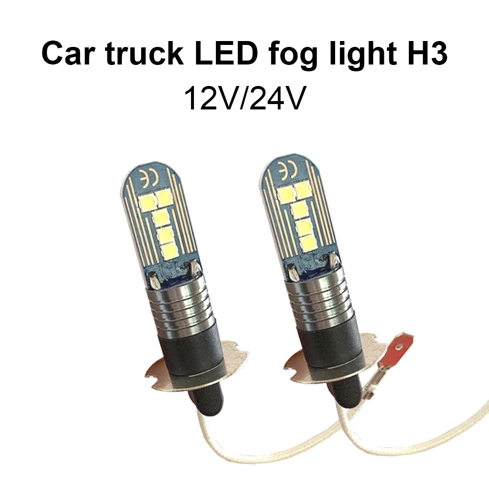 2pcs H3 Led Car Fog Light 6000K Super Bright 3030 Chips Auto Fog Lamp Day Running Light Auto DRL Plug Play DC 12V White Green