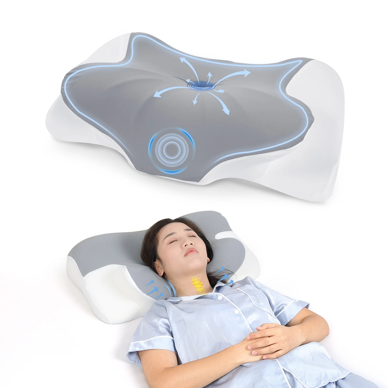Orthopedic Cervical Contour Ergonomic Memory Foam Bed Pillow
