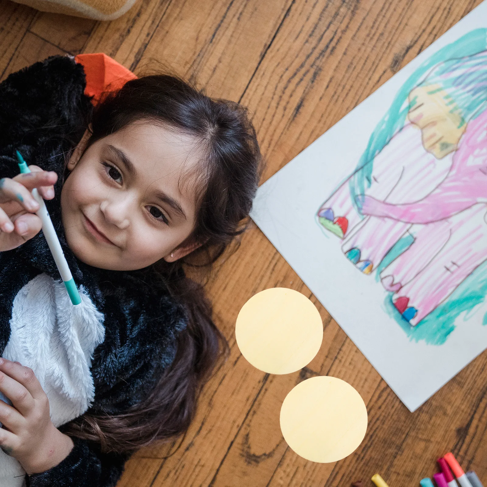 

30Pcs Round Wooden Blank Cutouts Smooth Wood Discs for DIY Painting Craft Gift Cards Wedding Decor Wood Discs Wooden Cutout