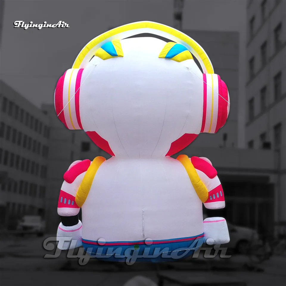 Giant Colorful Inflatable DJ Model Concert Stage Backdrop Half Character Balloon With Headphone For Event