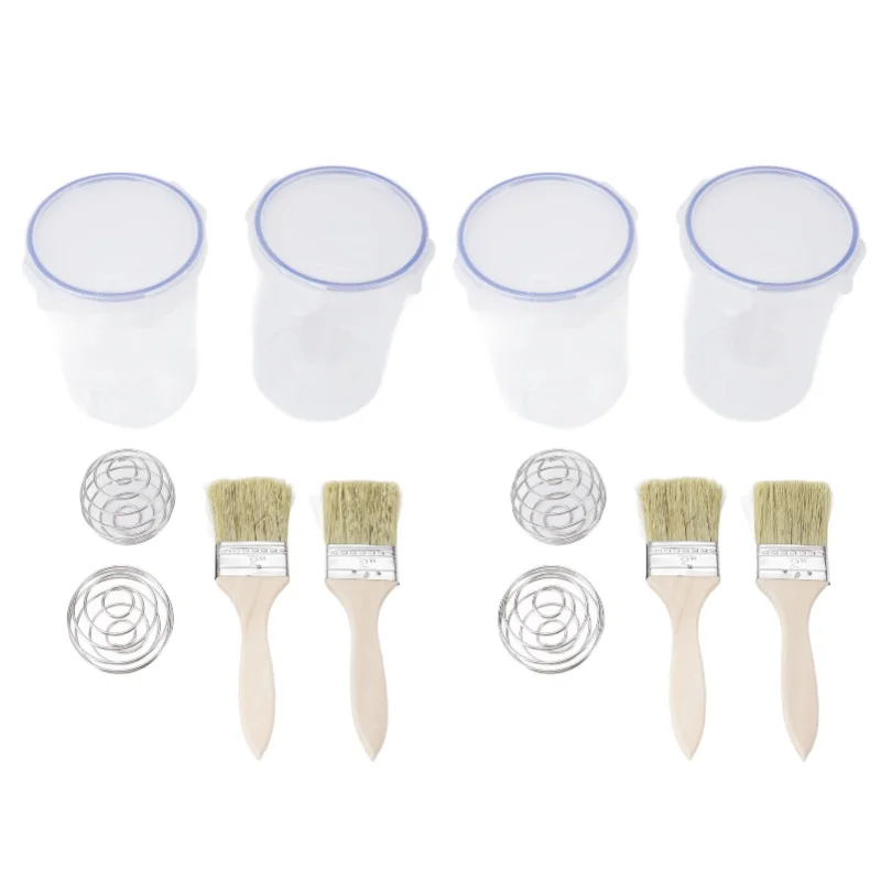 

Набор контейнеров для краски, 1000 мл, герметичная прозрачная чашка для хранения краски с шариковой кистью для смешивания краски для ремонта остатков краски