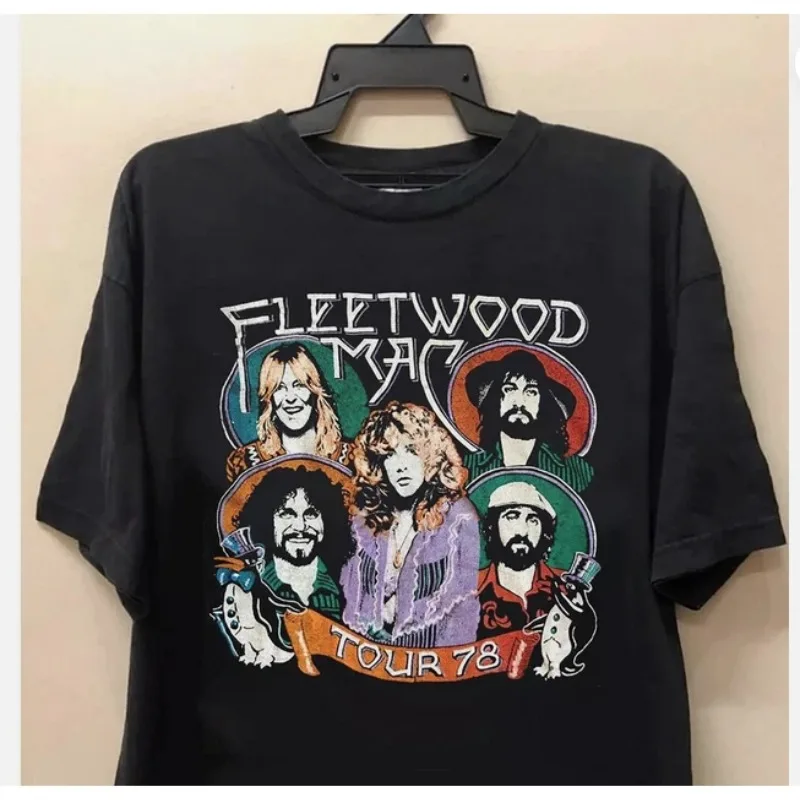 Fleetwood Mac 1978 Tour Stevie Nicks T-shirt Men's T-shirt Summer New Men's and Women's Fashion T-shirt