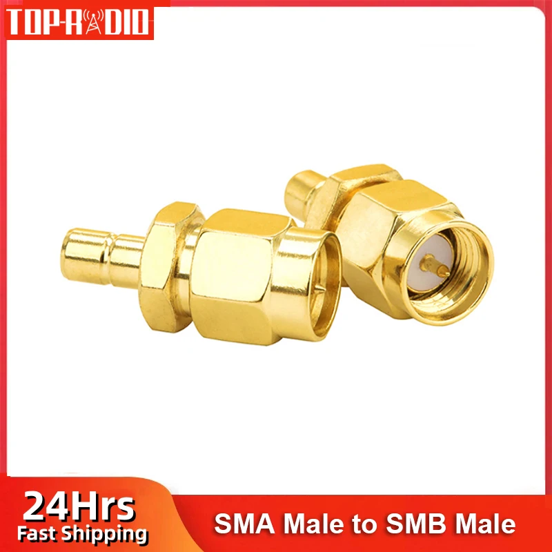 SMA Male to SMB Male Coax Adapter RF Coaxial Connector for DAB Car Aerial Antenna Gold-Plated