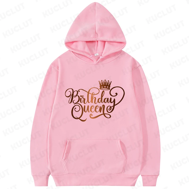 Ulang Tahun Ratu Sweatshirt wanita musim gugur longgar pakaian Ratu grafis Hoodie Kawaii lucu Hoody pesta ulang tahun kasual jalan atasan