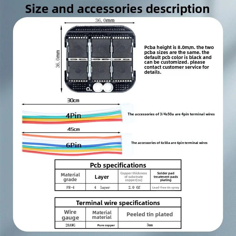 3S/4S/6S 50A Li-ion Battery BMS Protection Board 12.6V/16.8V/22.2V for E-bike Vacuum Cleaner