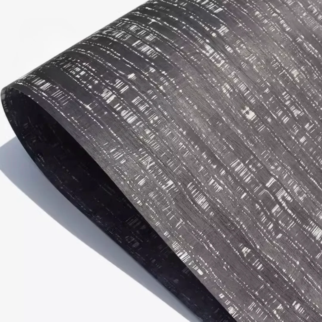 Length:2.5meters Width:580mm Thick:0.5mm Black Meteor Wood Veneer Ideal for Furniture Walls DIY Guitars