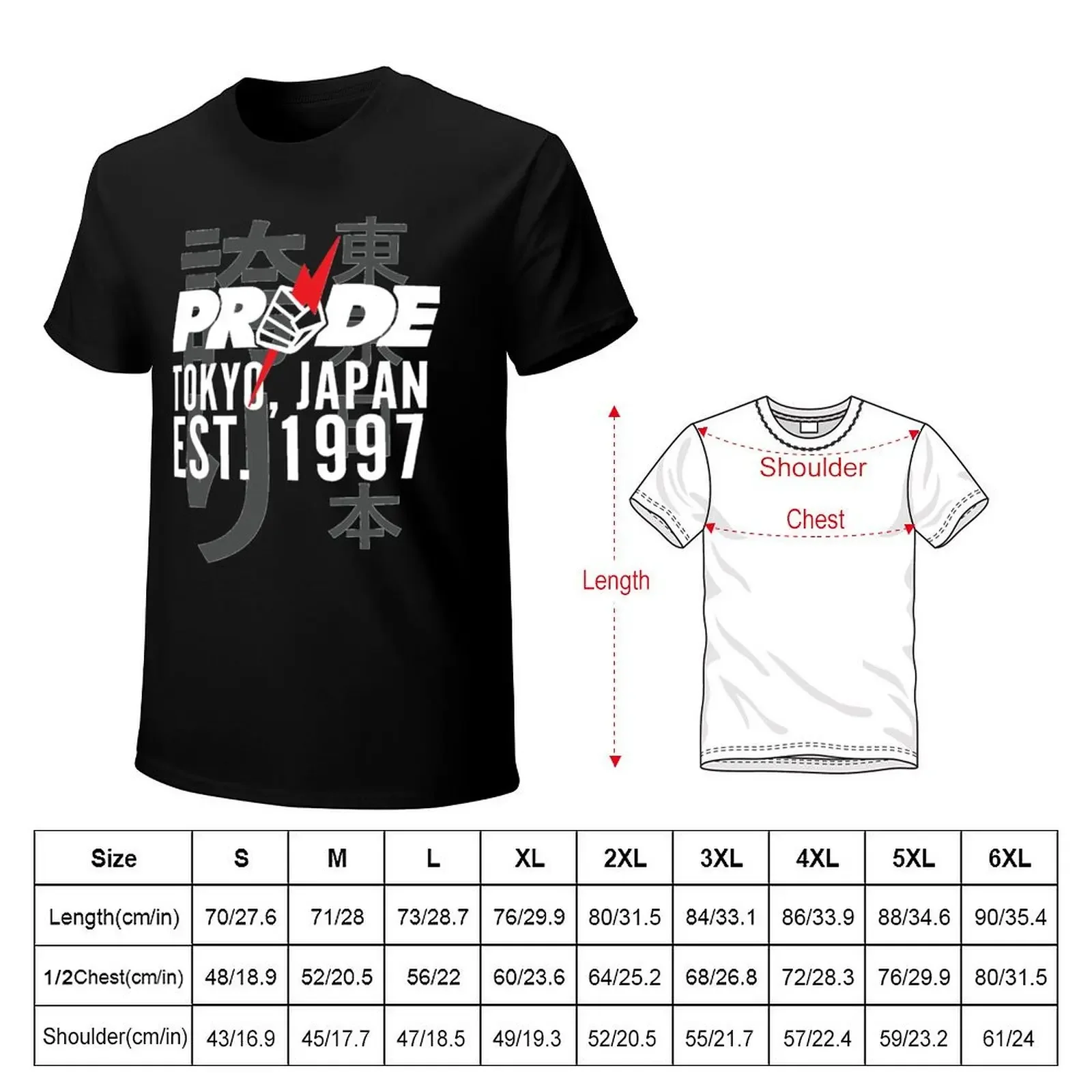 Pride FC Tokyo 1997 T-shirt vintage Short sleeve tee aesthetic clothes oversized mens champion t shirts