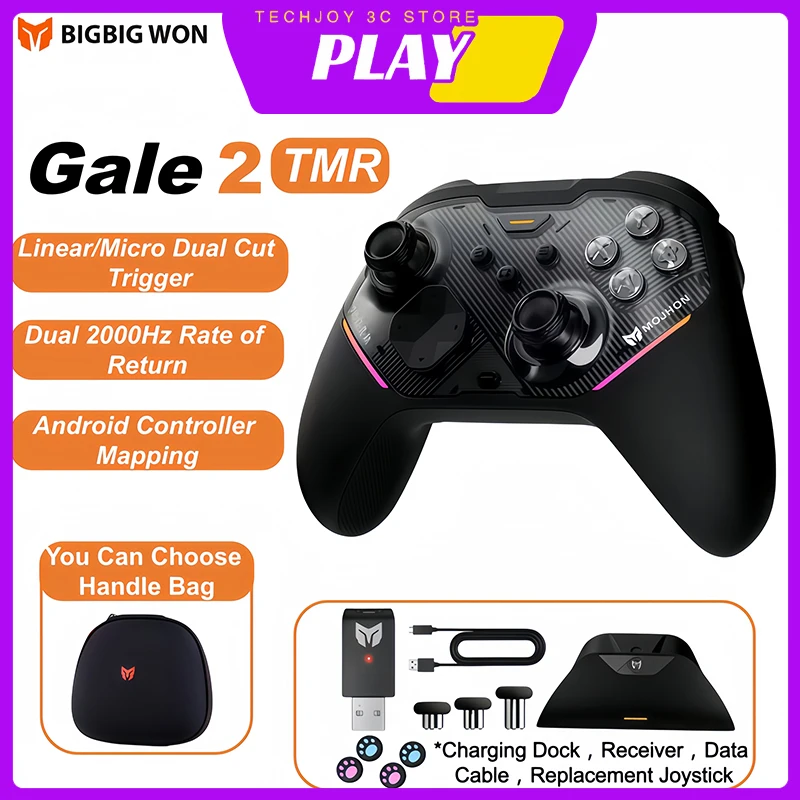 BIGBIG WON Gale 2 Wireless Game Controller Custom Tmr Joystick Mechanical Keys For PC Steam Switch Android Ios Fps Racing Games