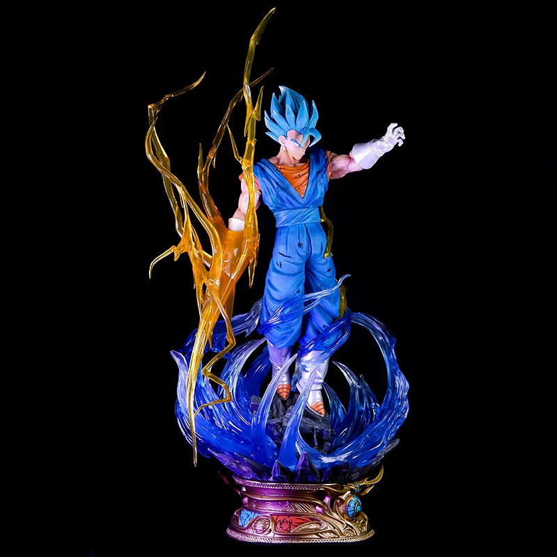 58cm Anime Dragon Ball Z Super Saiyan Son Goku Vegeta Potara Earrings Vegetto GK PVC Action Figure Battle Statue Model Toys Doll