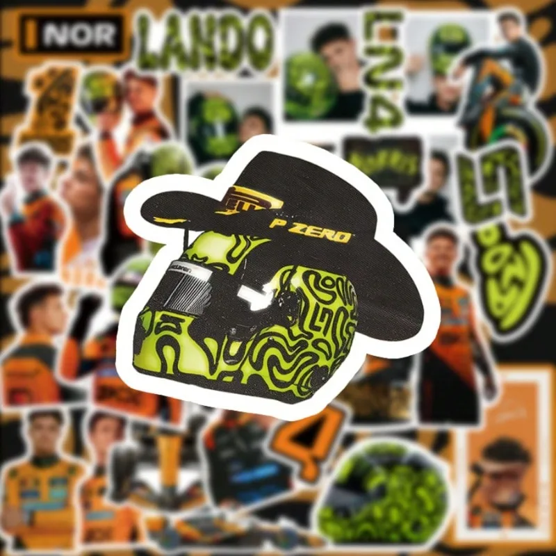 59PCS Lando Norris racing-themed sticker set–Waterproof Vinyl Decals for Laptop, Water Bottle, Suitcase, Car, Helmet, Skateboard - view 3