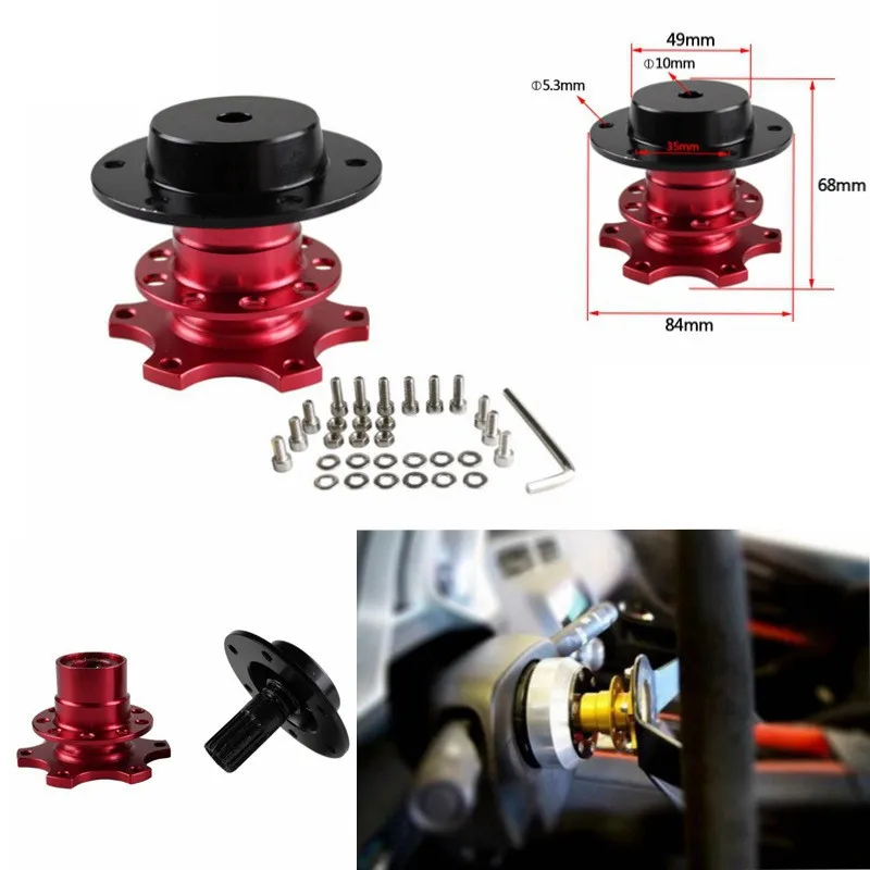 

RED QUICK RELEASE SNAP OFF STEERING WHEEL HUB BOSS KIT