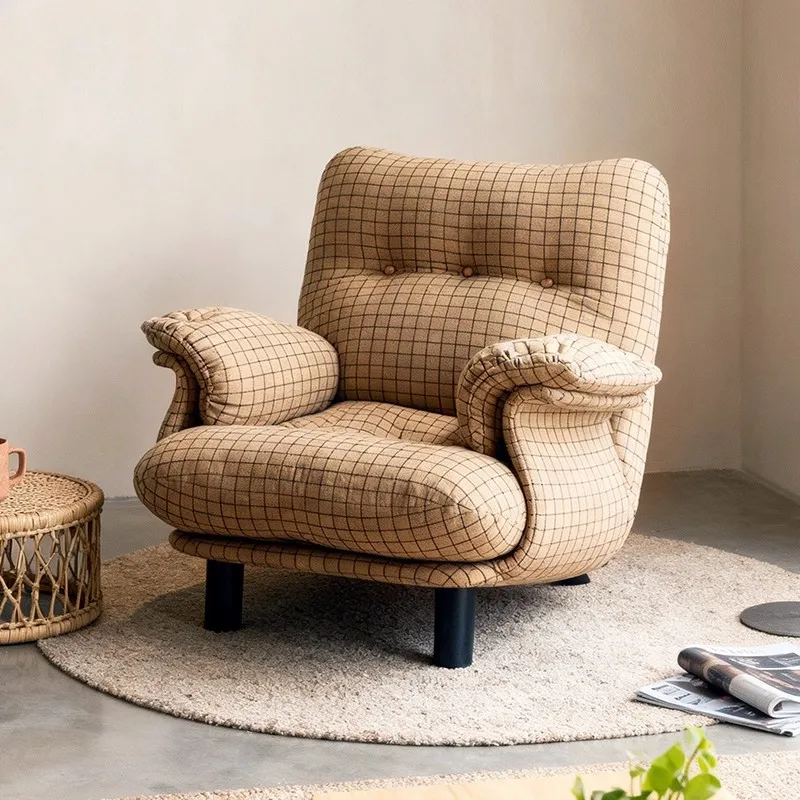 Solid wood leisure chair single sofa chair living room balcony bedroom sofa single chair