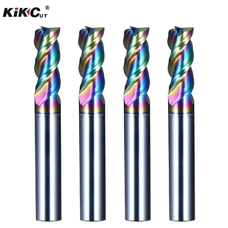 

1PCS High Efficiency Wear-Resistant Milling Cutter With Colorful Coating For Aluminum CNC Machine Tool Carbide End Mill
