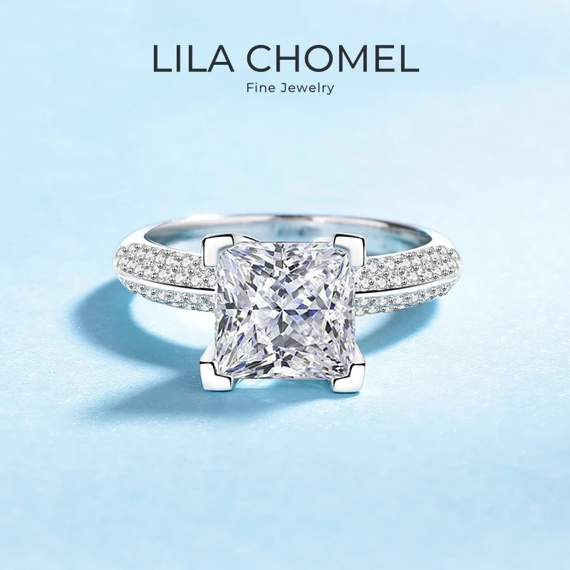 Women Valentine's Day 18K White Gold Wedding Bands 3CT Moissanite Diamond Girl Friend Birthday Gift PT950 Engagement Rings Lover