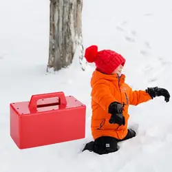 Creador de ladrillos de Castillo para niños, molde útil de Color rojo con borde liso, juguete para niños pequeños