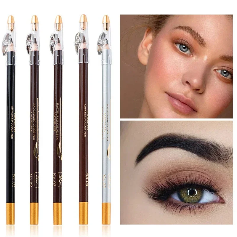 Eyebrow Pencil Available Eyebrow Pencil Shadows Cosmetics Natural Long Lasting Tint Microblading Wooden Eyebrow Pen 1pcs