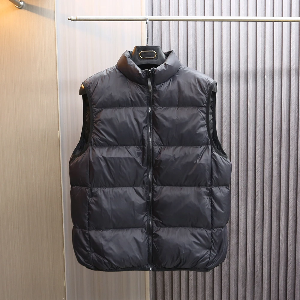 

Trendy Stand Collar 90 Du down Puffer Vest Men's Bla Zipper Loose Warm Thiened Faux Fur Outerwear Youth Vitali Sle