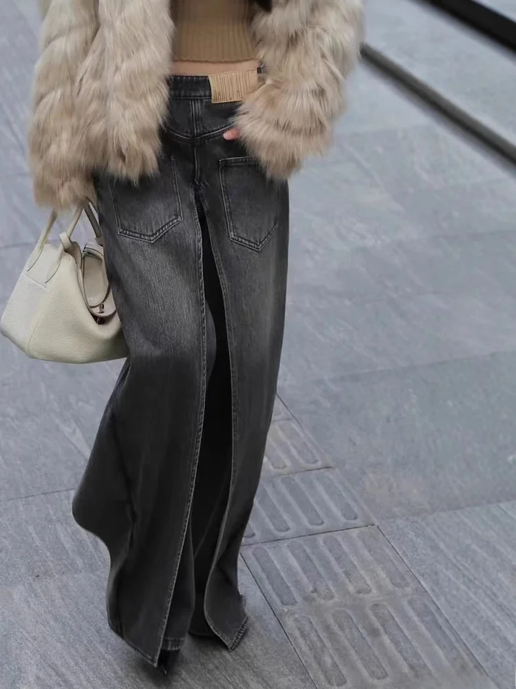 

Waed Denim Y2K Aalyptic Sle Double-Sided Wear Loose Wide-Leg Jeans Long Trousers for Women Casual High Waist Fit