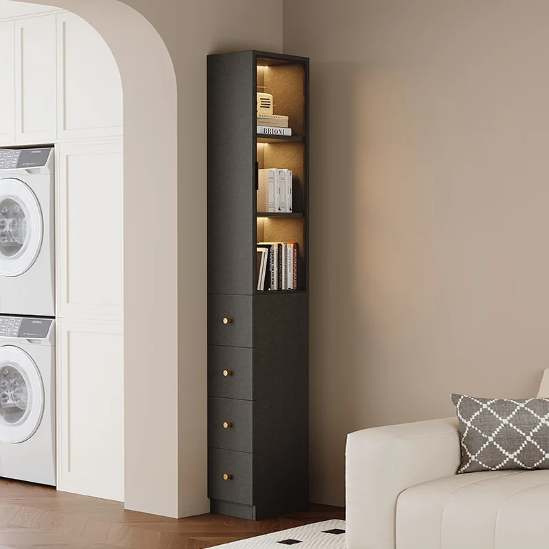 

Extremely narrow side pull-out cabinet, living room sofa side cabinet, side cabinet, corner cabinet with glass door display