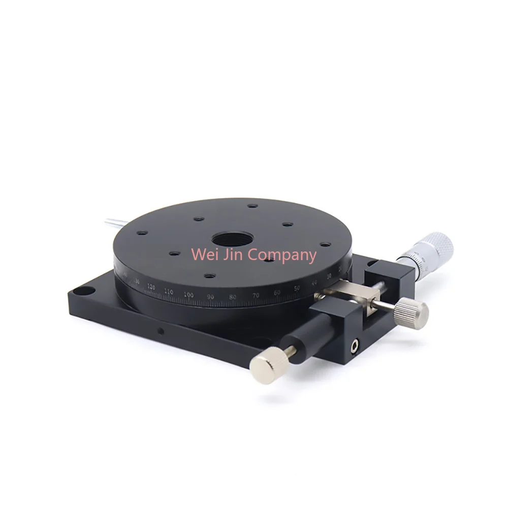 R axis 90mm RS90 L Manual Sliding Table 360 Degree Rotation Precision Displacement Angle Adjustment Platform Optical linear rail