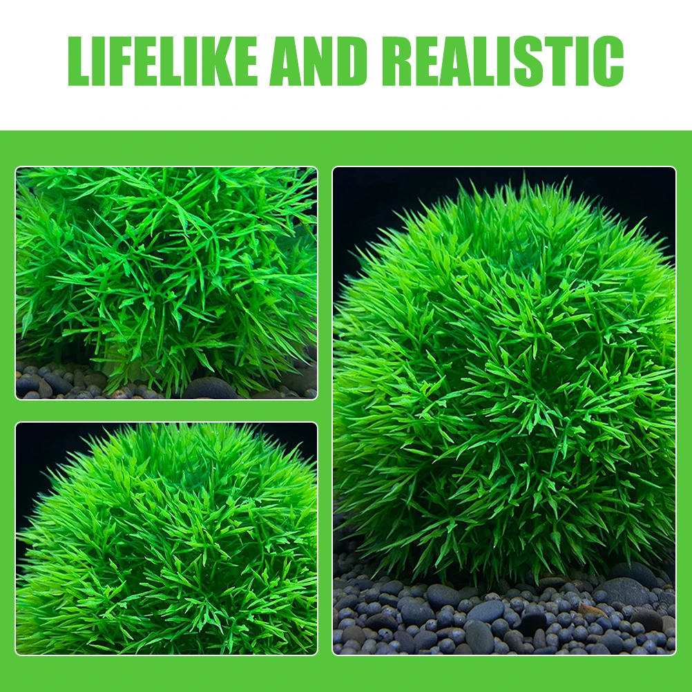 

2Pcs Aquarium Plants Balls Simulated Water Plants Fish Tank Decorations Lifelike Grass Ball Ornament Home Aquarium Decors