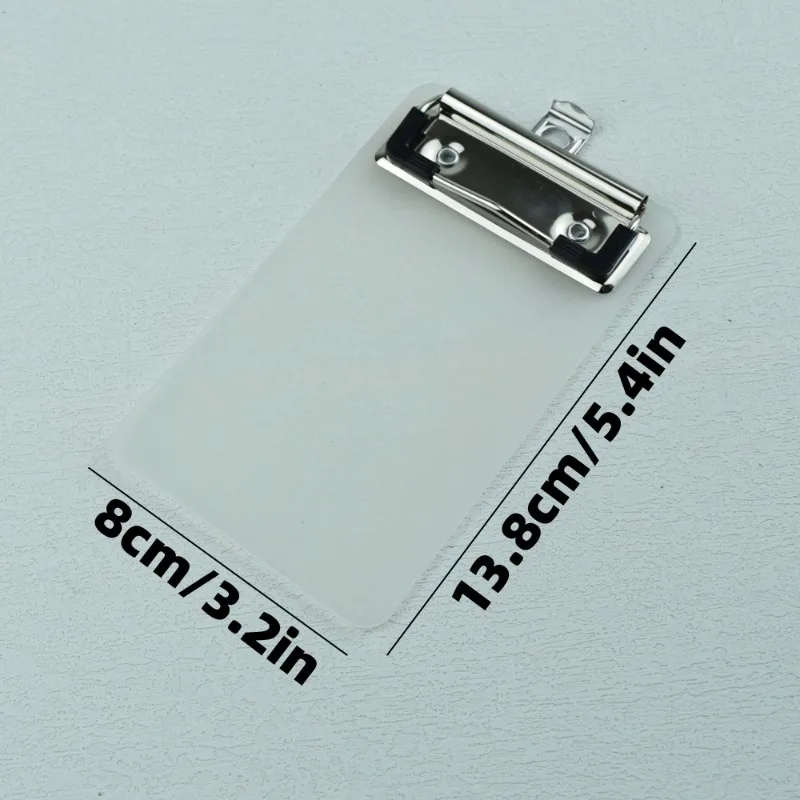 Portable Transparent Clipboard with Built-in Hanging Hook Mini Clear Writing Board Hanging Hole Design Office School Supplies