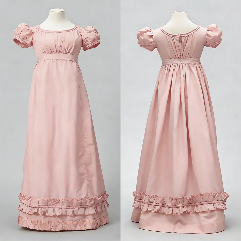 

Розовое бальное платье в стиле Регентши, костюм в стиле эпохи Джейн Остин, с завышенной талией, винтажное платье для чаепития, свадьбы, выпускного вечера