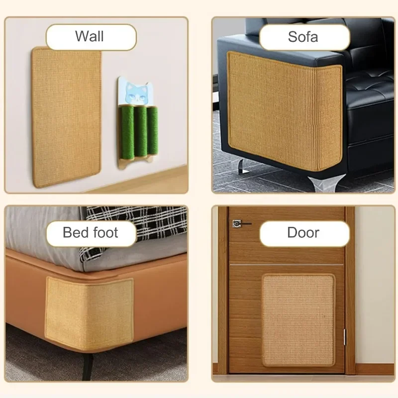 3/1PCS Natural Sisal Cat Scratcher Mat Cat Scratch Mats Cat Floor Scratching Pad Rug Protection Couch and Carpets Dog Supplies - Image 5