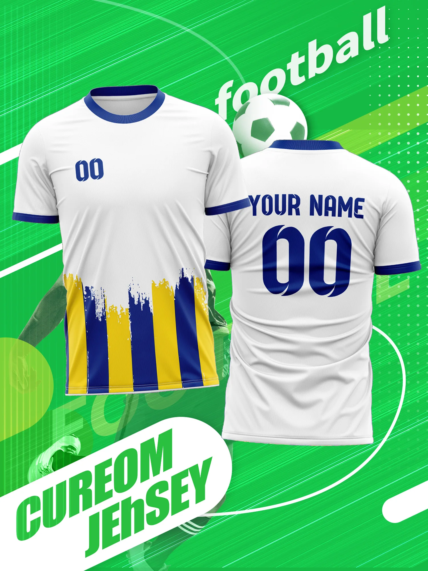 

Футболка для футбола с индивидуальным фото, именем и номером: аккуратный и элегантный спортивный стиль