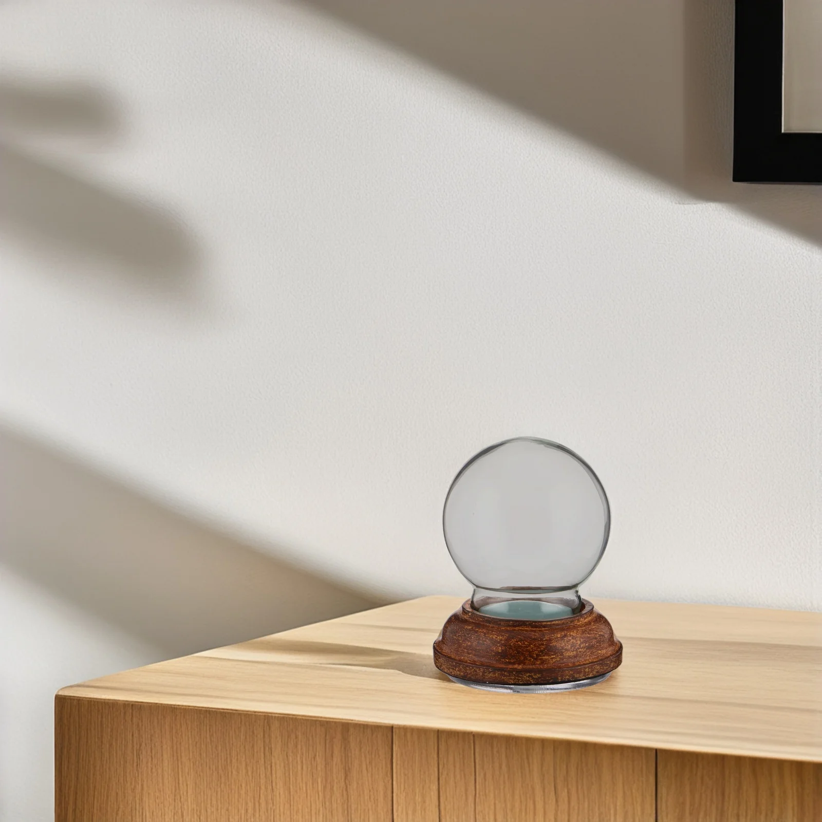 

Creative DIY Snow Globe Kit Empty Glass Sphere with Wooden Base Craft Project for Adults Clear Decorative Home Ornament