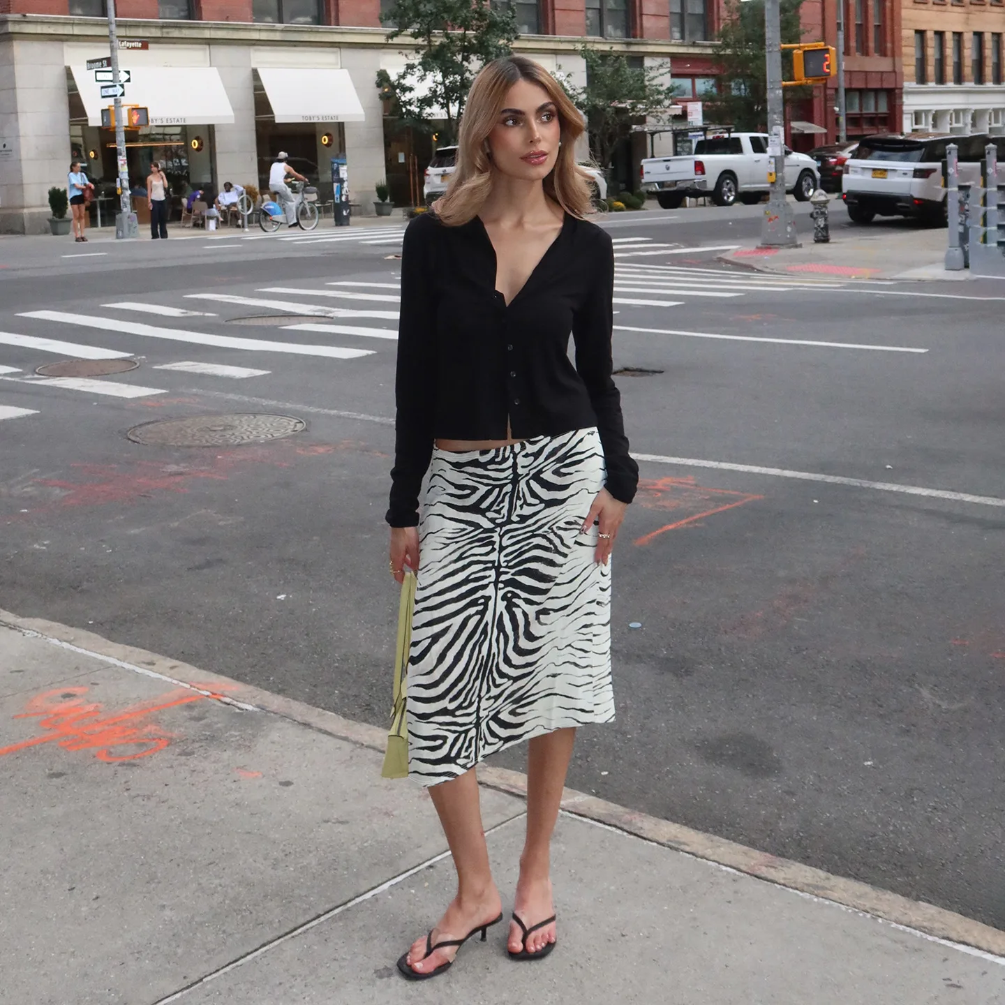 Stripe Print Skirt Midi Skirt High Waist A Line Pleated Daily Party Street Office Soft Stretchy Knit Casual Basic Skirt