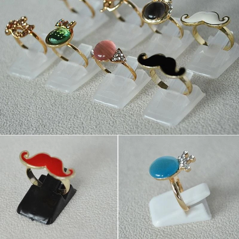 10xPlastic Finger Ring Display Holder Jewelry Storage Counter Q6RB