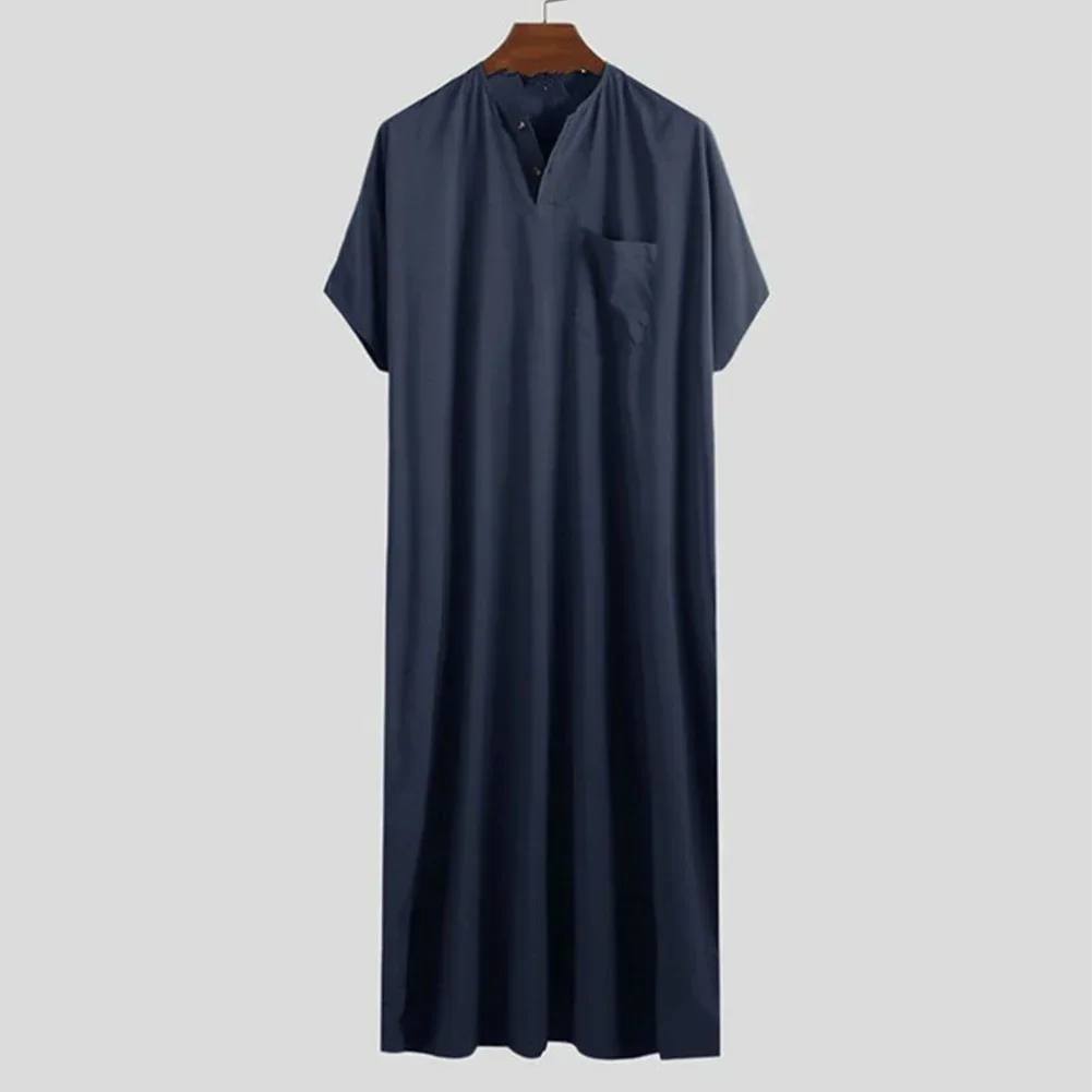 Ropa musulmana para hombre, caftán árabe saudí Jubba Abaya Thobe, vestido largo