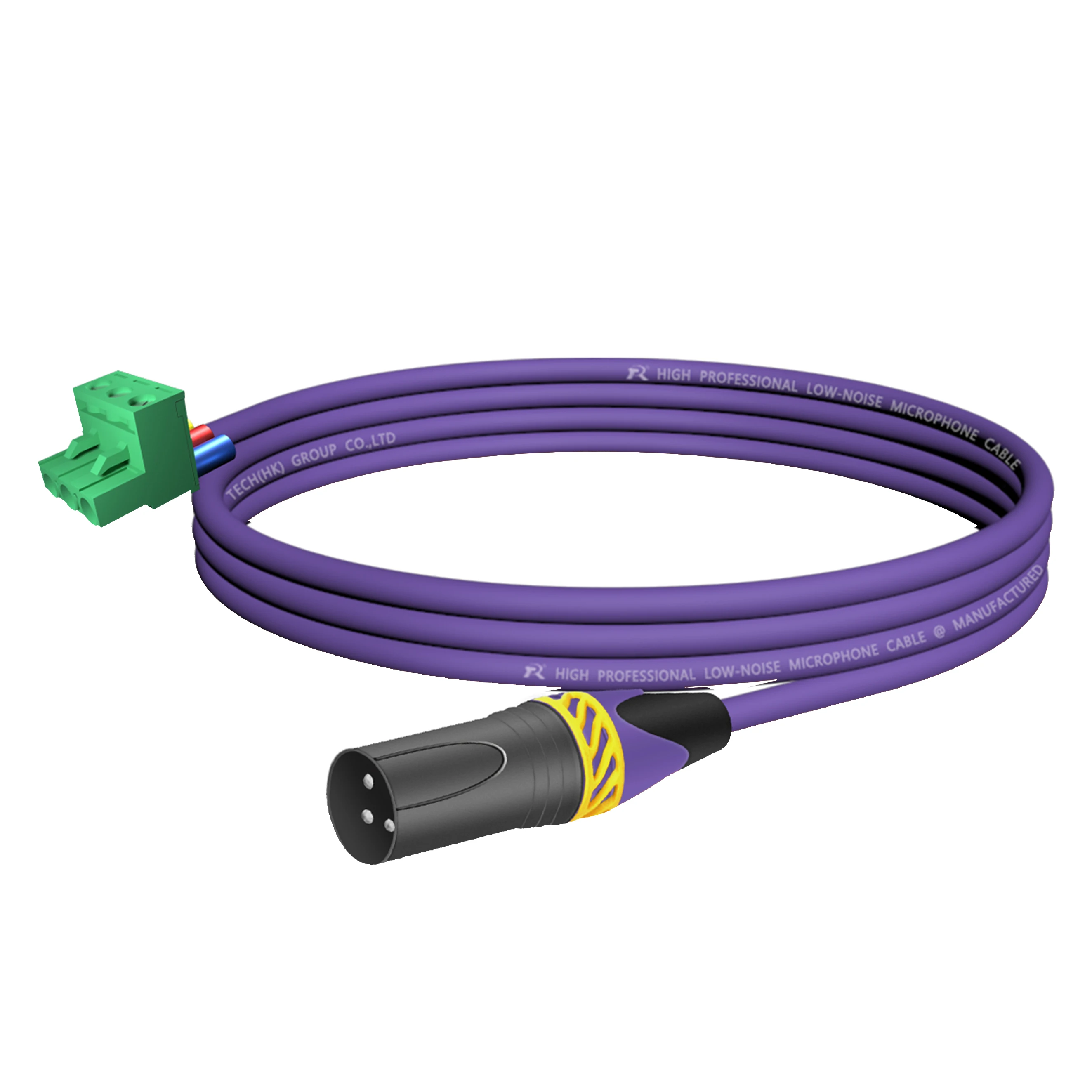 1 Stück Phoenix-zu-XLR-Audiokabel, Abgeschirmtes Kabel mit XLR-Stecker/Buchse und Gelber Rutschfester Zugentlastung – Detail 9