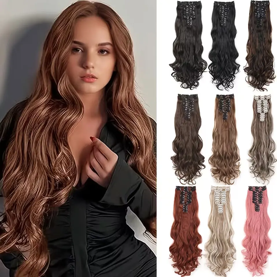 BENEHAIR 180g 12PCS Wavy Clip in Hair Extensions 22