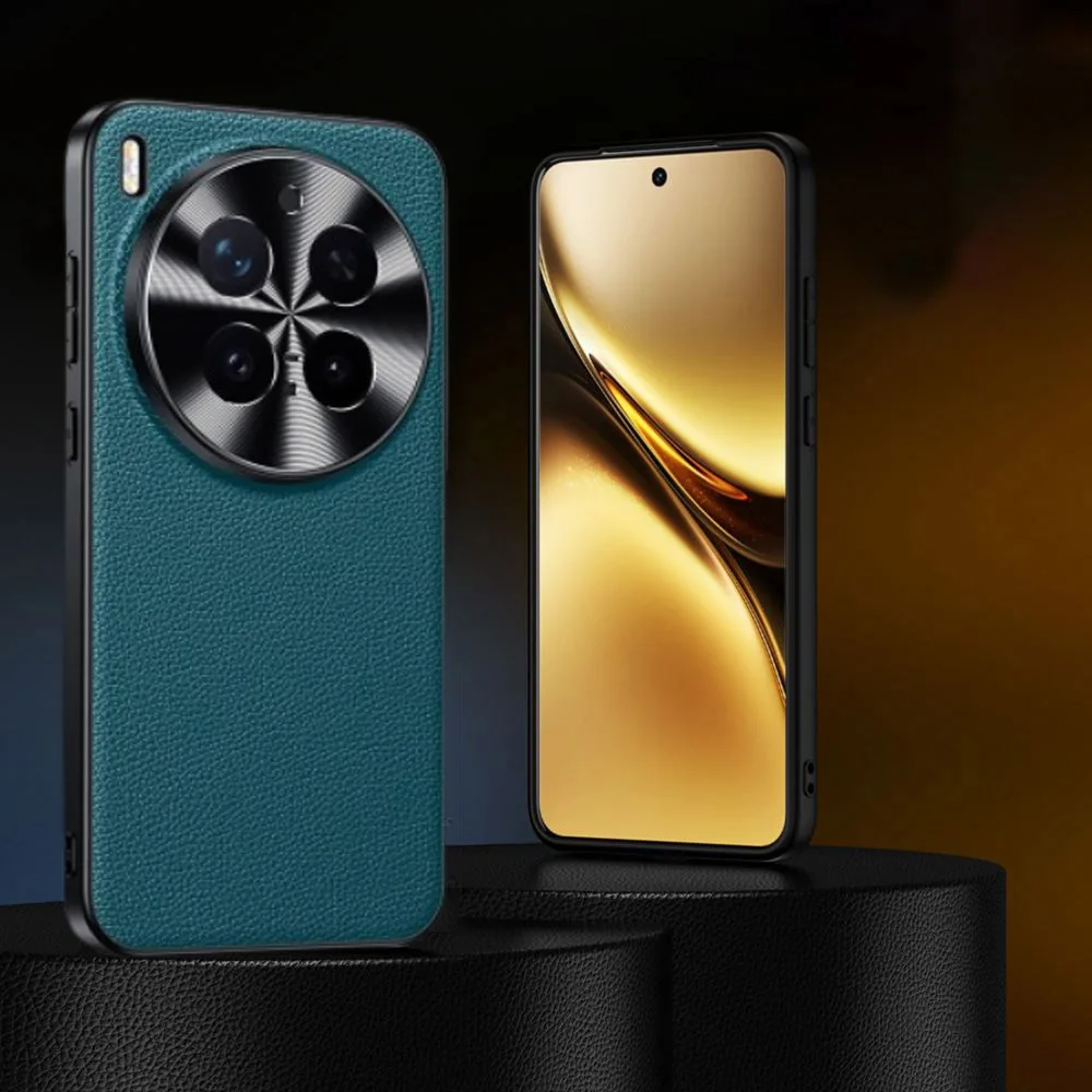 

Genuine Leather Case For Vivo X300 Pro Case For X200 Pro Cover 3D Alloy Lens Protective For Vivo X300 X200 Fundas Phone Housing