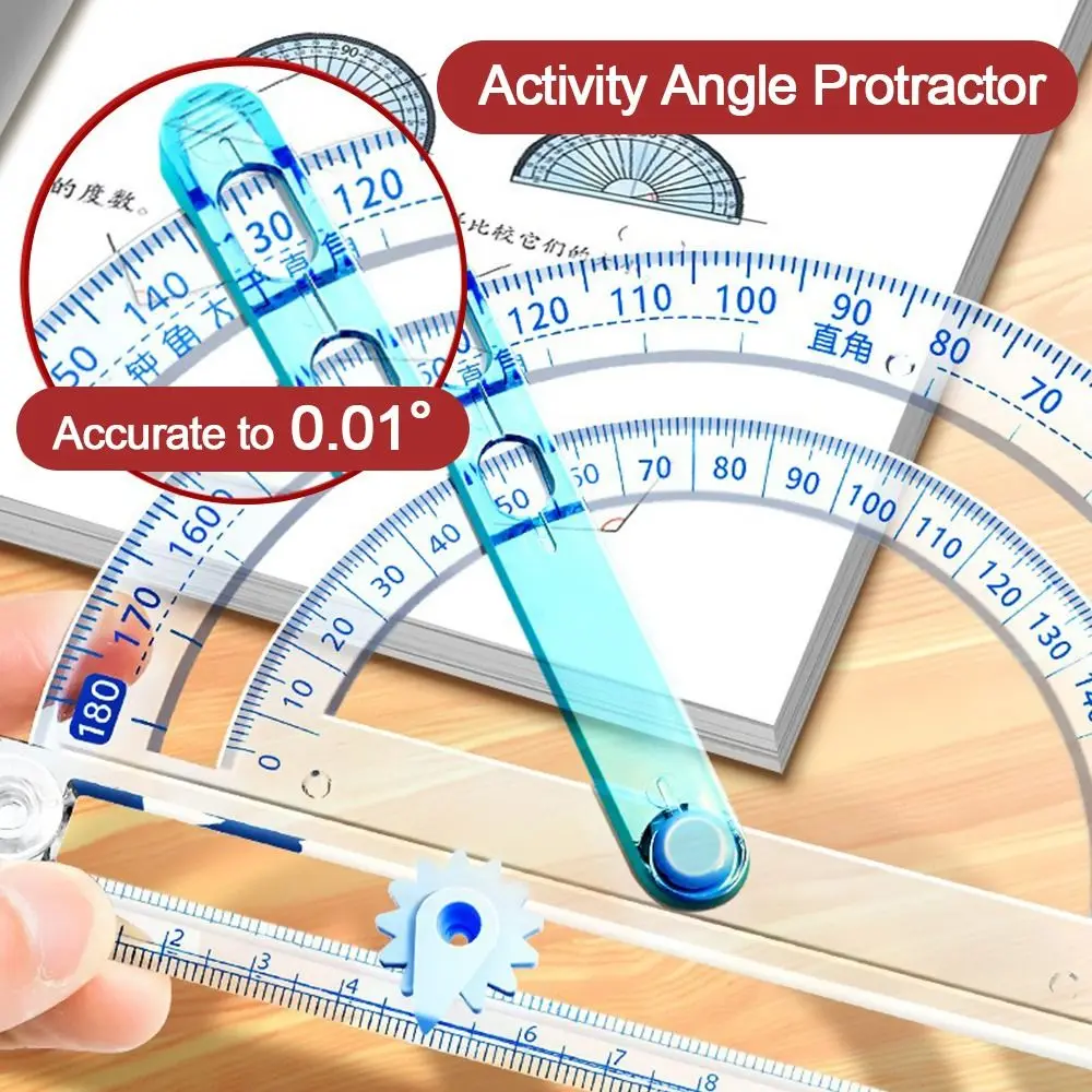 

Plastic Bevel Protractor Multi-Function Draw Circle Tool Activity Angle Measuring Ruler Circle/Corner Drawing Tool