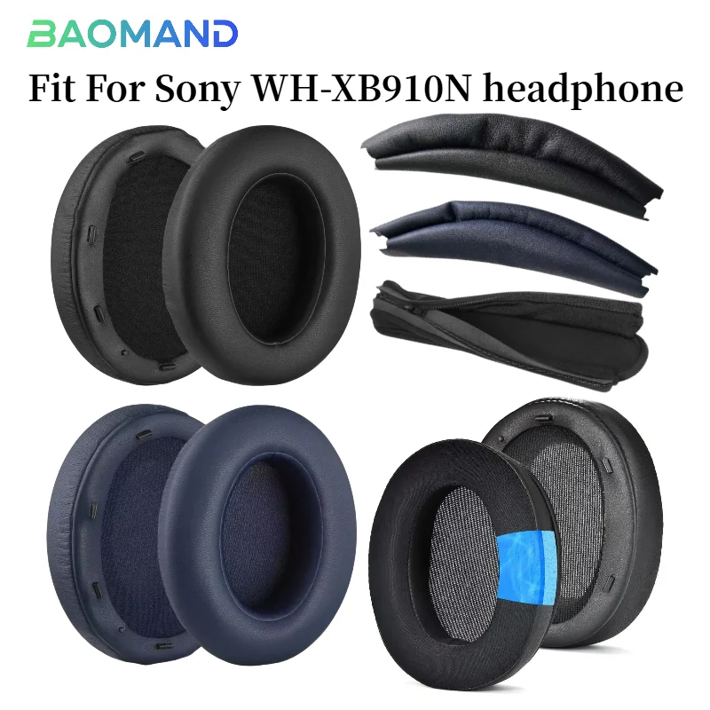 1 set Replacement Ear Pads Earpads Headband for Sony/Sony WH-XB910N Headphones Memory Foam Ear Cushion Cover