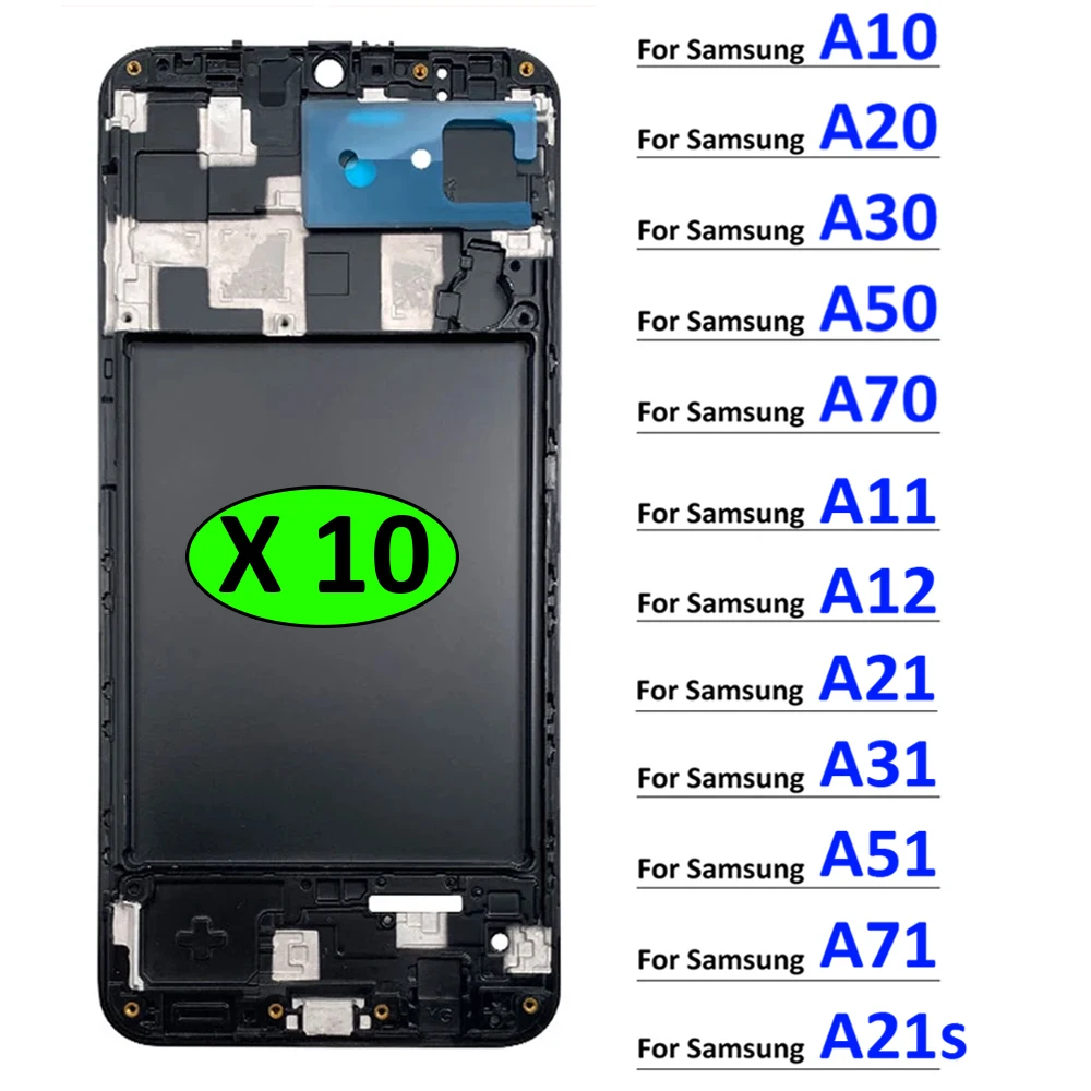 

10 шт., средняя рамка для Samsung A10 A20 A30 A50 A70 A21s A11 A12 A21 A31 A51 A71