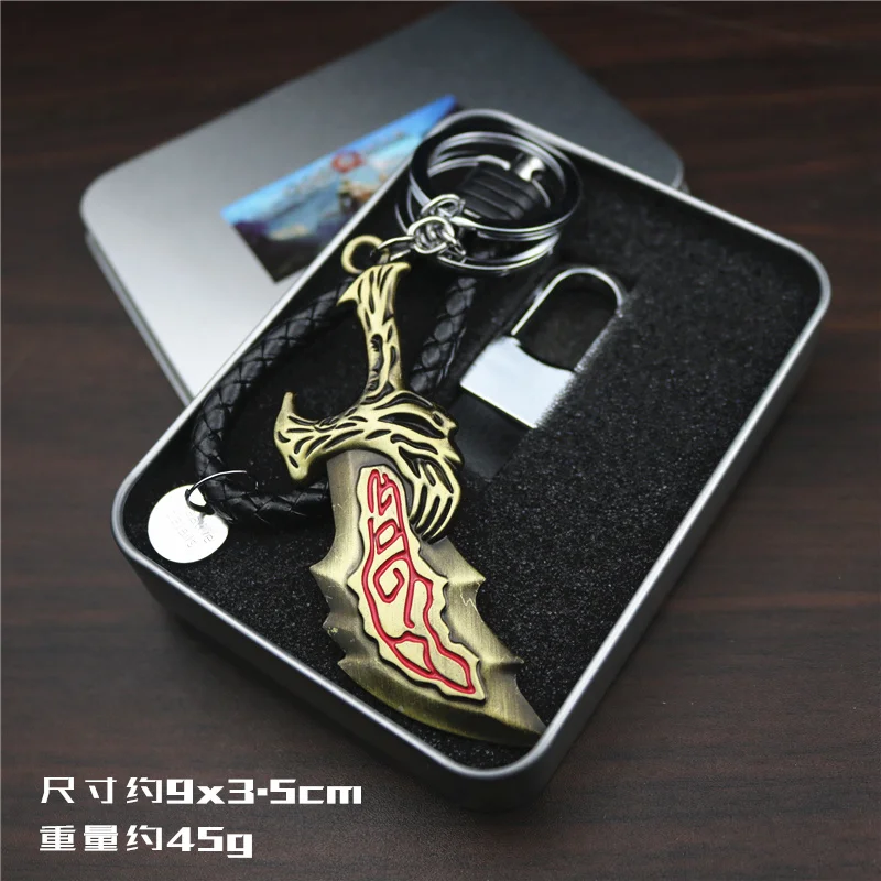 HQ لعبة إله الحرب 4 كراتوس المفاتيح للرجال قلادة الحارس درع حلقة رئيسية سلسلة معدنية كراتوس مفتاح سلسلة للحقائب مجوهرات هدية