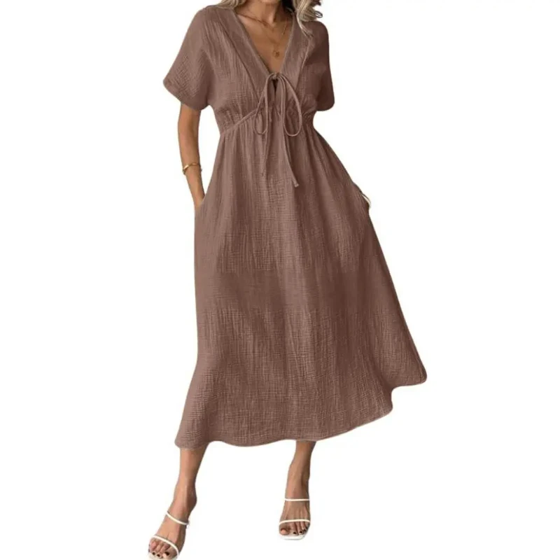 Womens Lightweight Cotton Bohemian Summer Dress