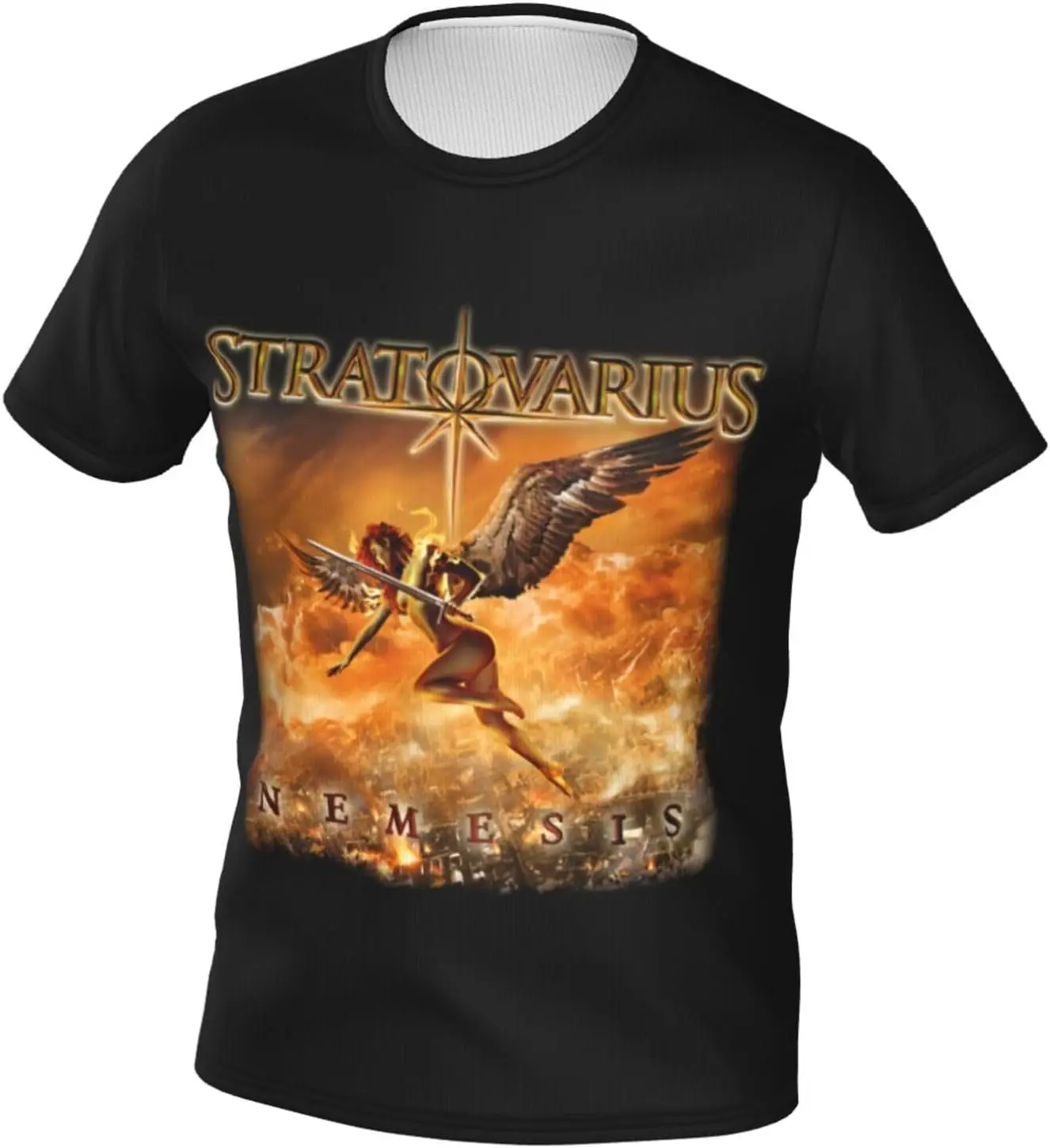 Stratovarius T-Shirt Men's Short Sleeve Casual Popularity Polyester Crewneck Tees Graphic T-Shirts