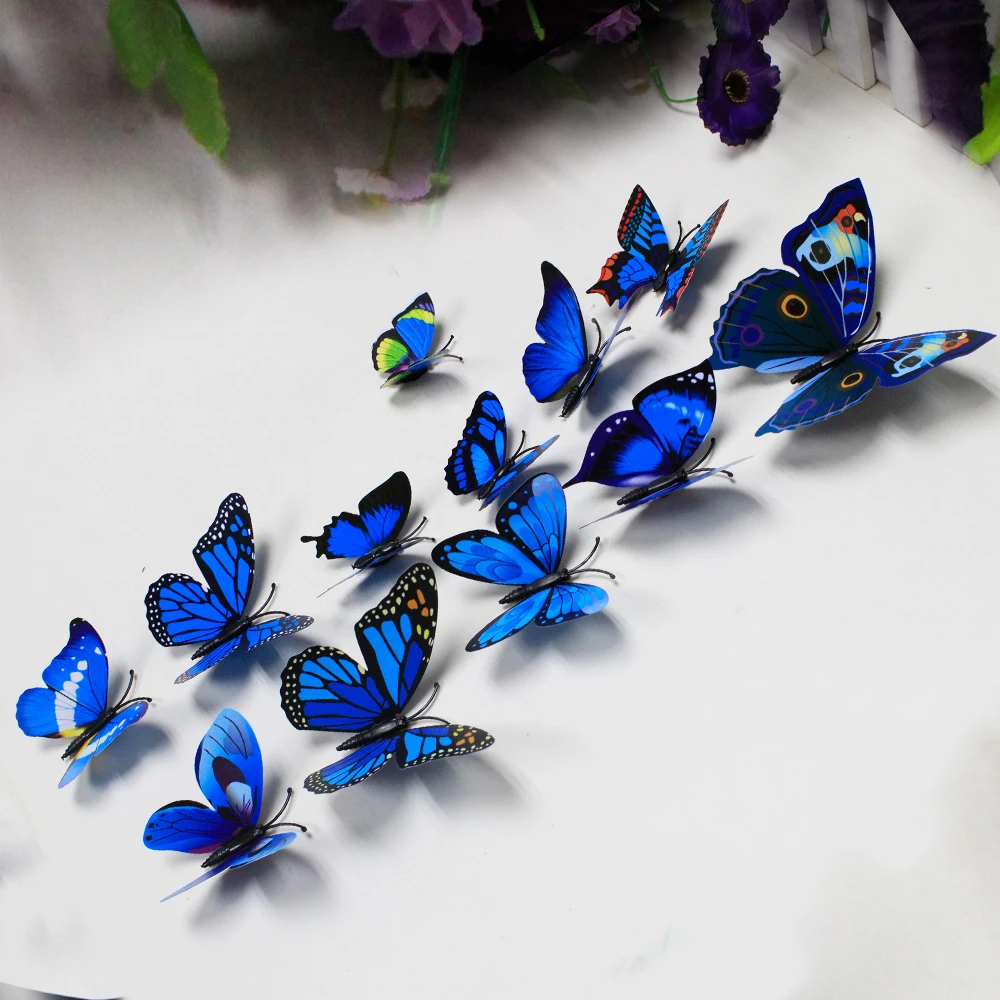 12 Pcs 3d Butterflies Room Wall Art Home Diy Decoration Stickers